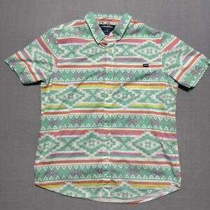 Chubbies Aztec Tribal Print Button Up Shirt L Southwest Pastel Retro Rare